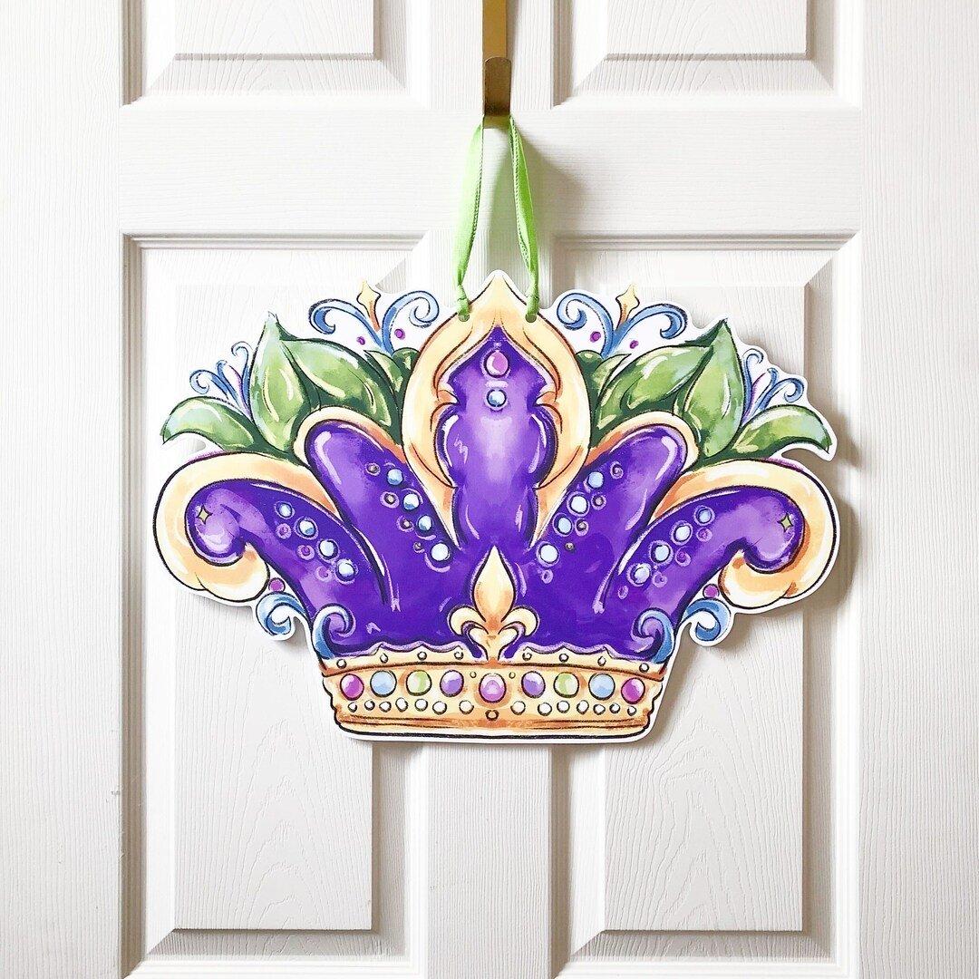 Queen Crown Mardi Gras Door Hander