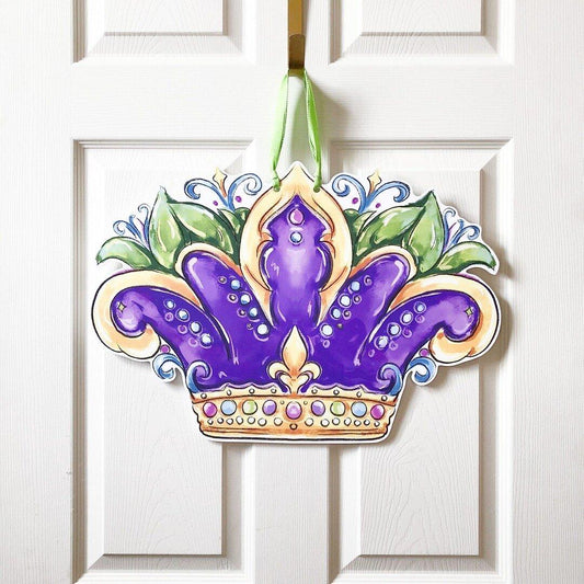 Queen Crown Mardi Gras Door Hander