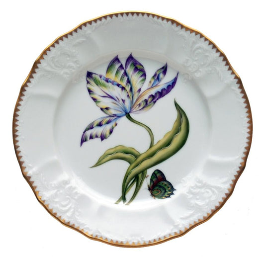 Yellow, Green, Purple & Blue Tulip Salad Plate