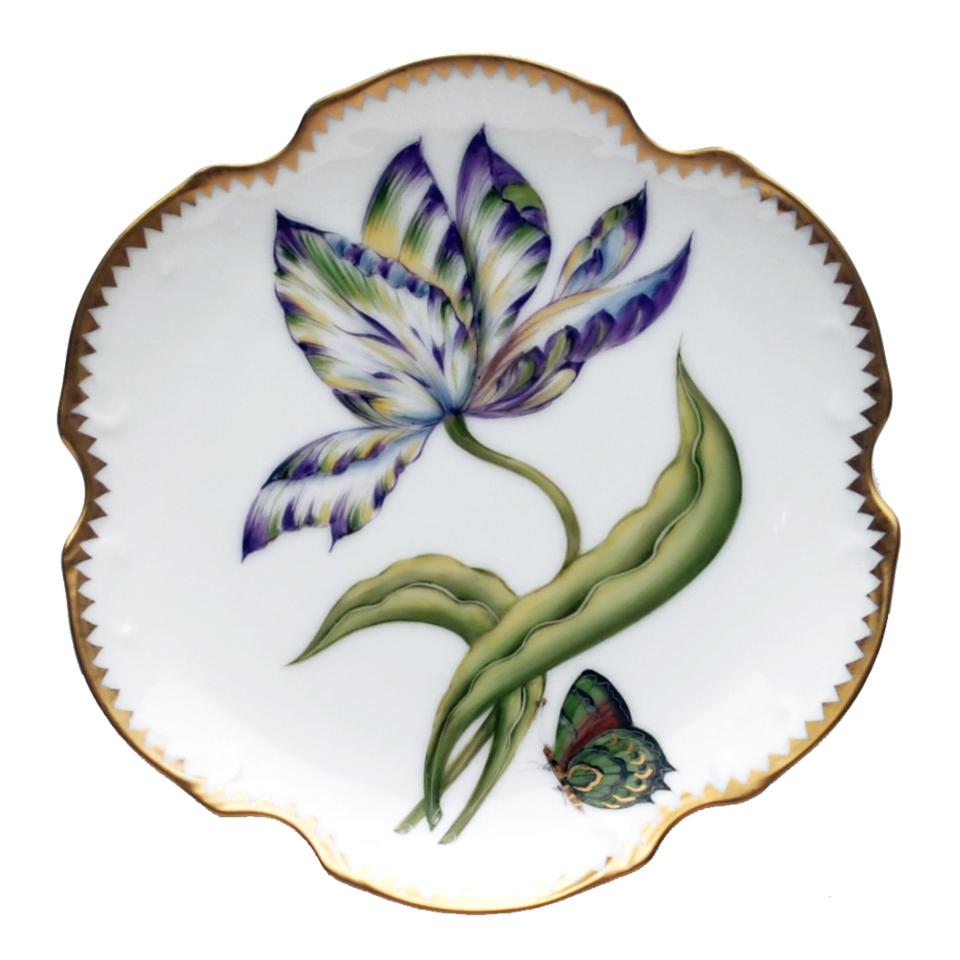 Yellow, Green, Purple, & Blue Tulip Bread & Butter Plate