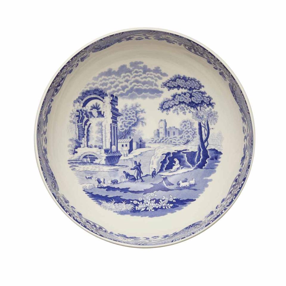 BLUE ITALIAN DEEP ROUND BOWL 10.75"