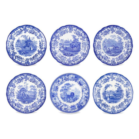 Set of 6 Zoological Plates Assorted (Blue Room)