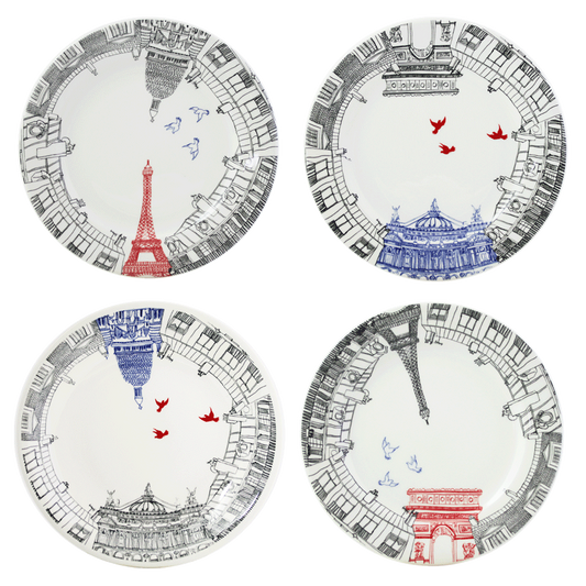 assorted Dessert Plates, Set of 4