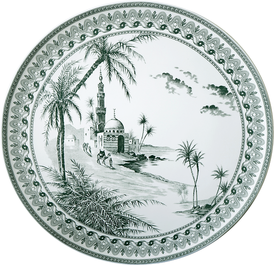 Large Wall Platter Vues D'Orient Green