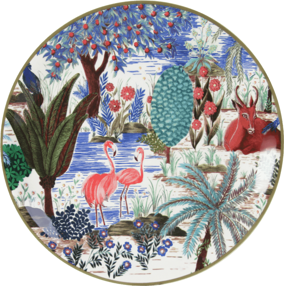 Canape Plate Flamingo