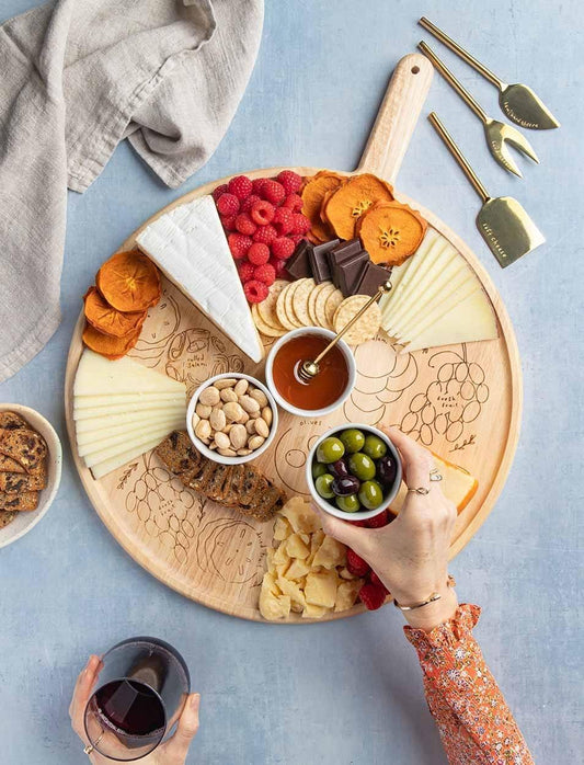 Round Charcuterie Board with Map