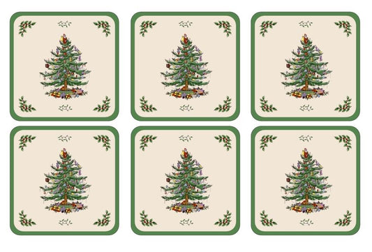 Christmas Tree Coasters - Set of 6