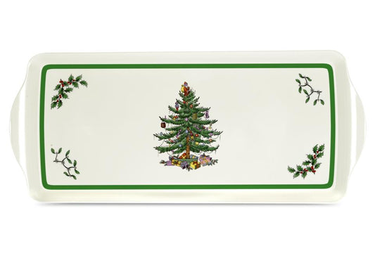 Christmas Tree Large Handled Tray