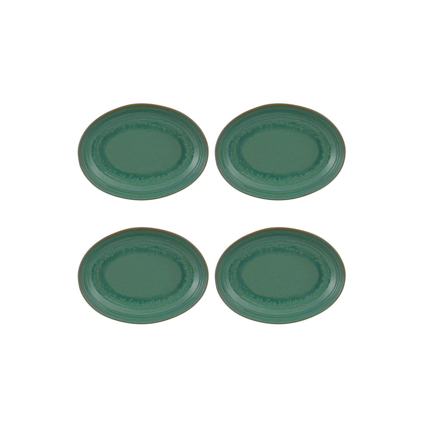 Oval Tray Deep Jade, set of 4