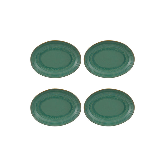 Oval Tray Deep Jade, set of 4
