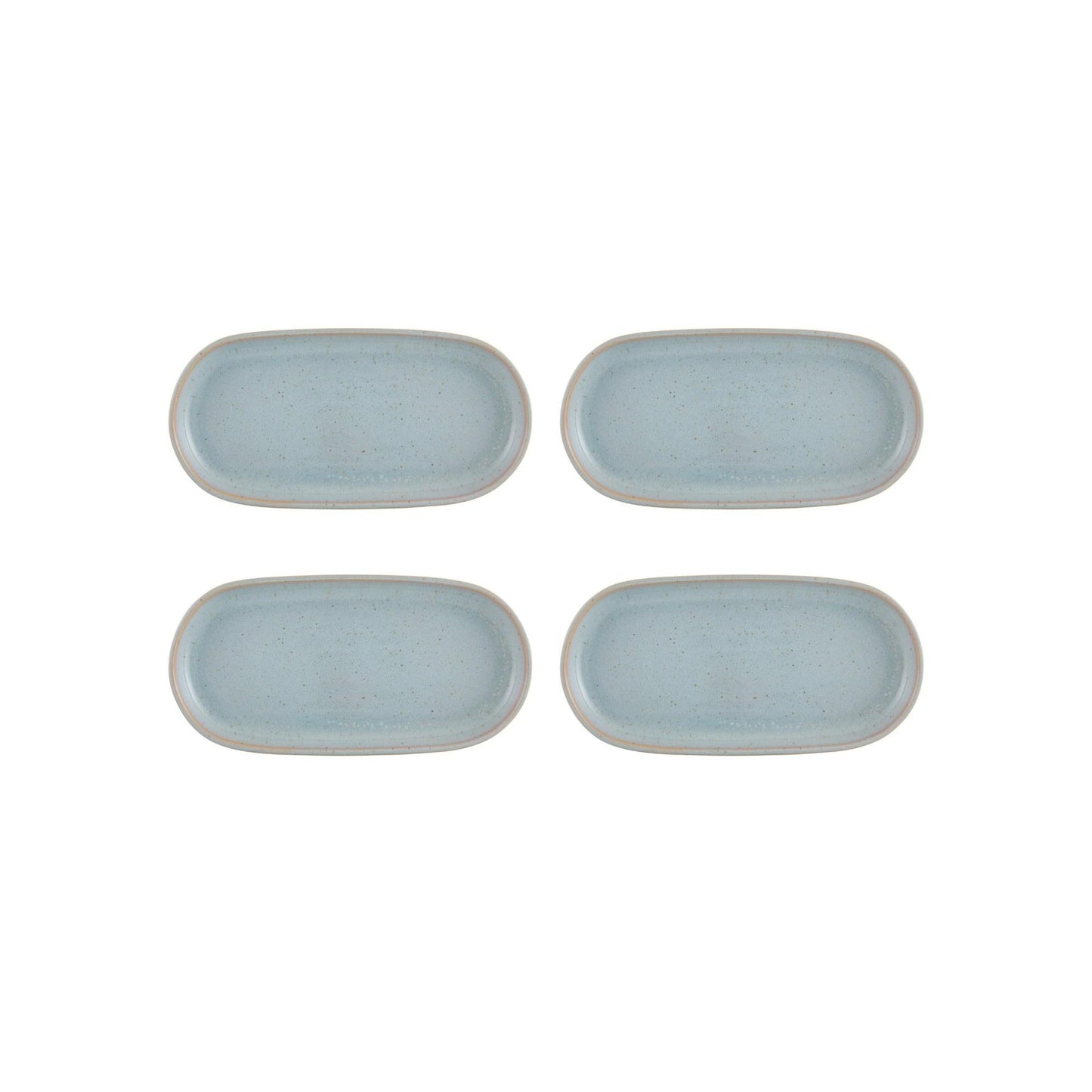 Oval Tray Moonstone Flat, set of 4