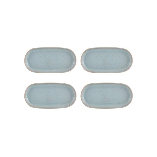 Oval Tray Moonstone Flat, set of 4