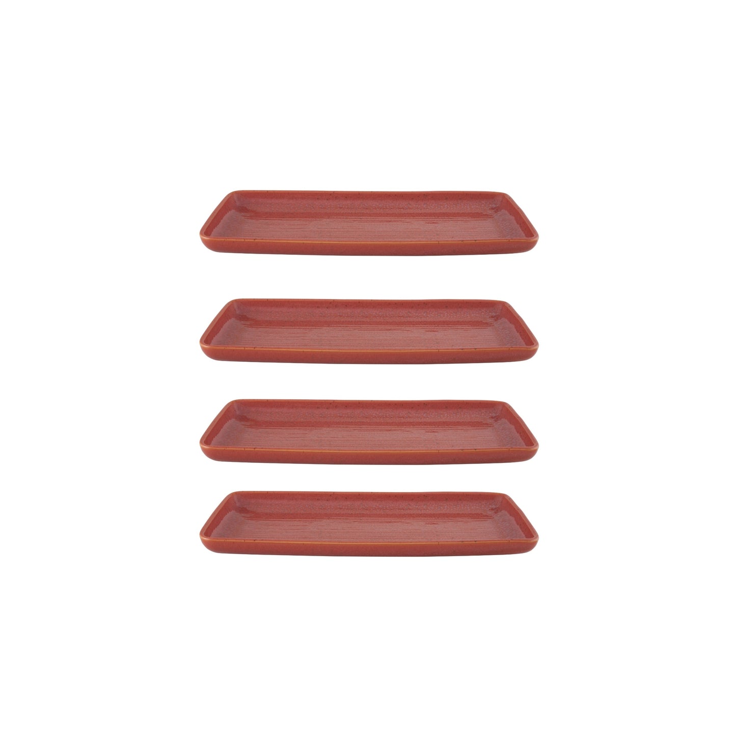 Coral Rectangular Tray , set of 4