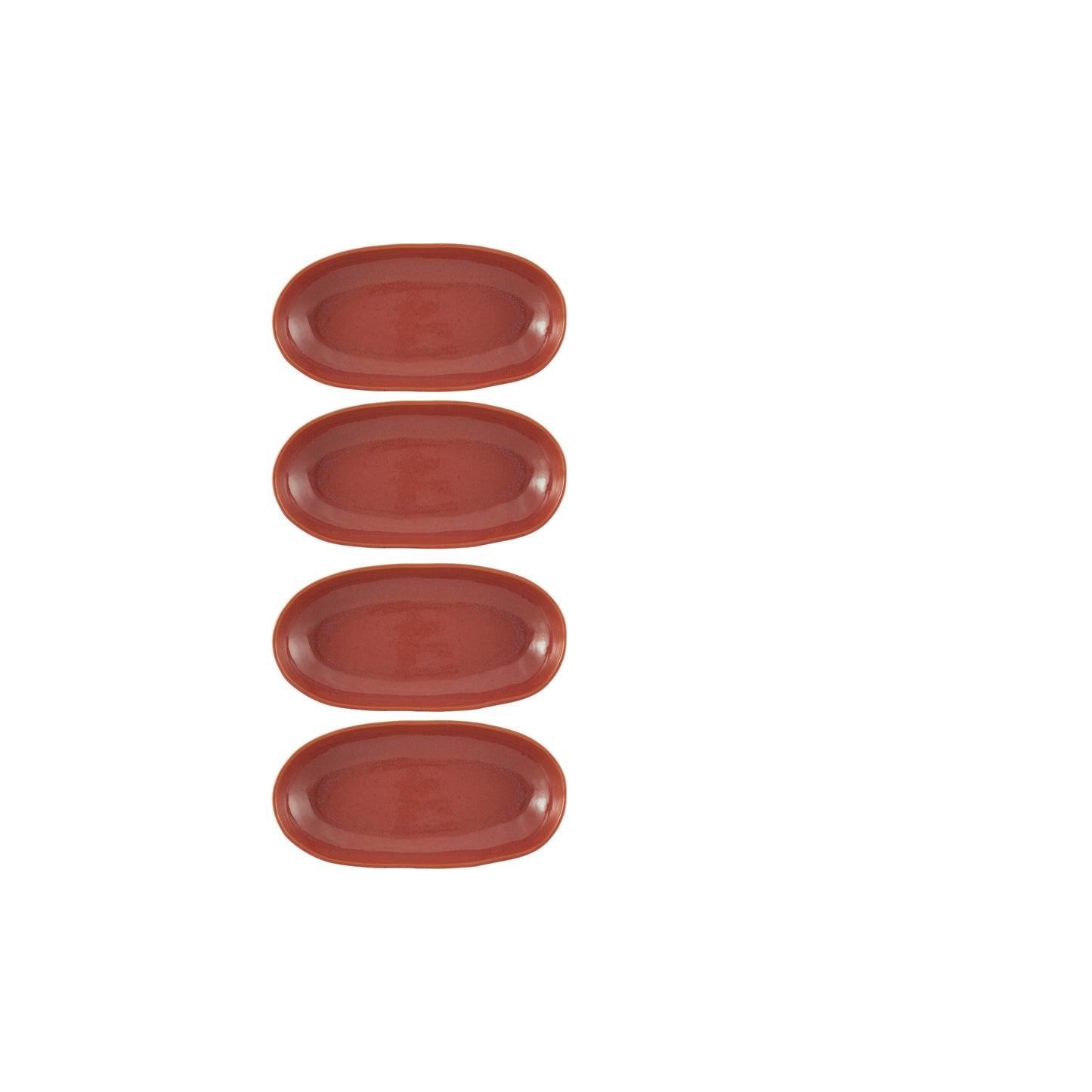 Coral Oval Tray 13 4/7", set of 4