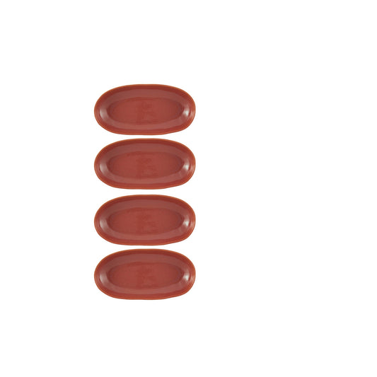 Coral Oval Tray 13 4/7", set of 4