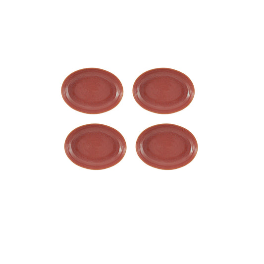 Coral Oval Tray Deep, set of 4