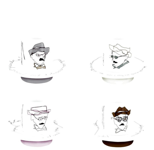 Set 4 Coffee Cups & Saucers