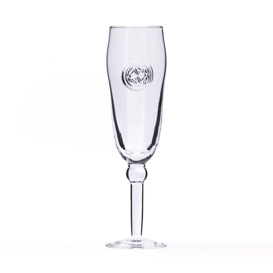 Champagne Flute - Hand Stamped Medallion