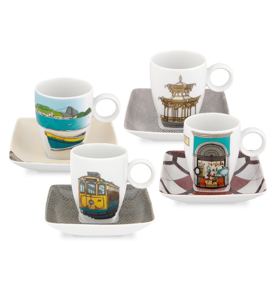 Espresso Set 4 Cups & Saucers (With Gift Box)
