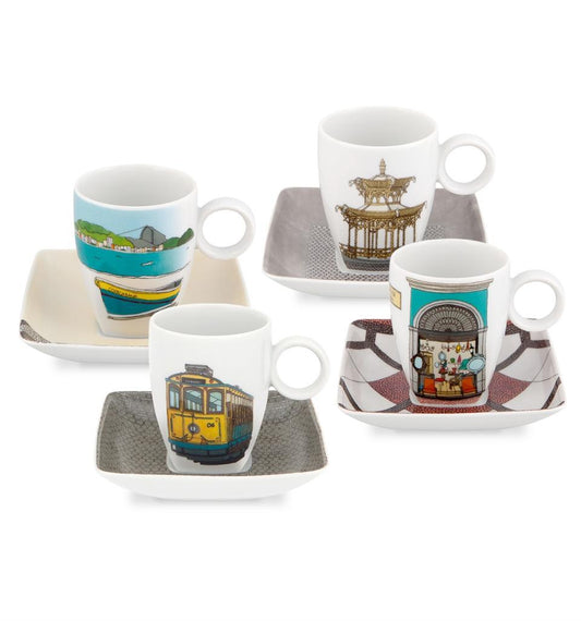 Espresso Set 4 Cups & Saucers (With Gift Box)