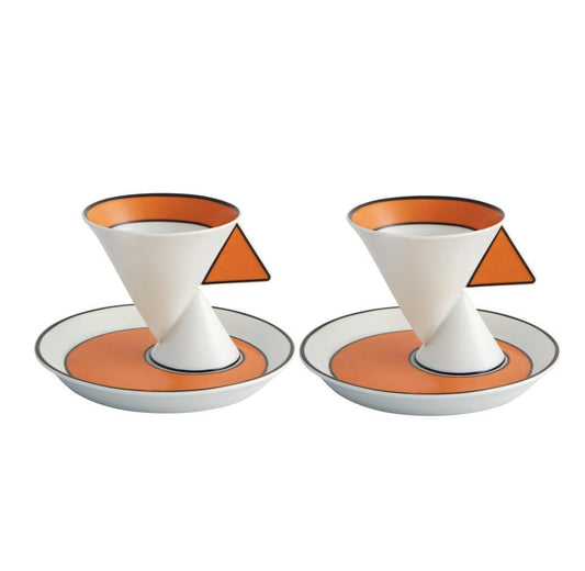 Set of 2 Expresso/Coffee Cups & Saucers
