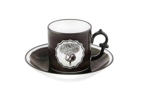 Black Coffee Cup and Saucer