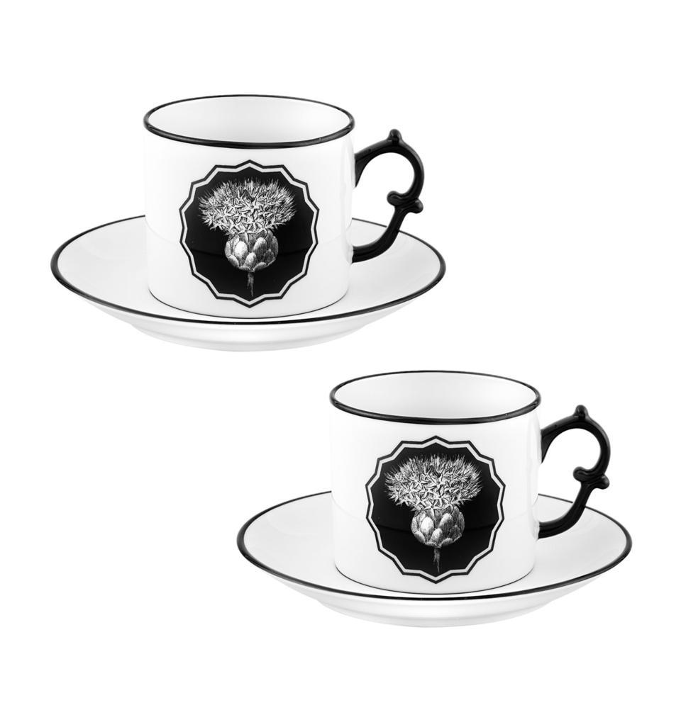 White Tea Cups and Saucers ÃÂÃÂ Set of 2
