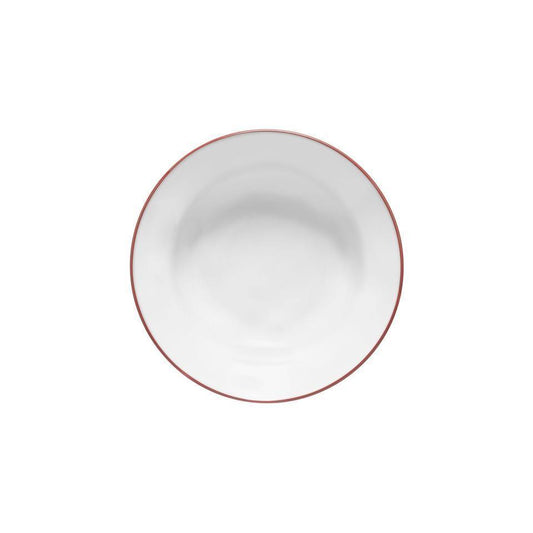 Soup/Pasta Plate 8", White-red