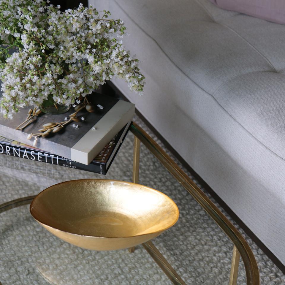 Medium Oval Foil Leafing Bowl (Gold)
