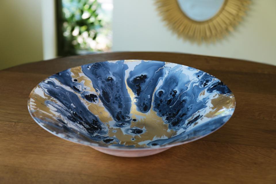 Extra Large Painted Centerpiece (Blue & Gold)