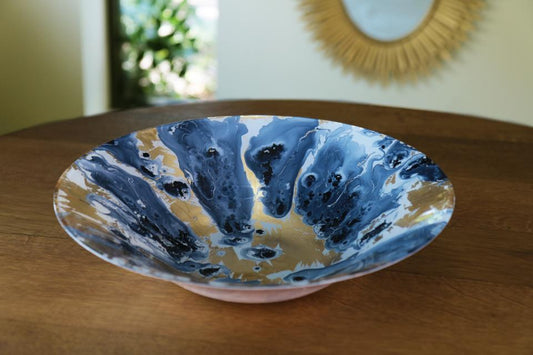 Extra Large Painted Centerpiece (Blue & Gold)
