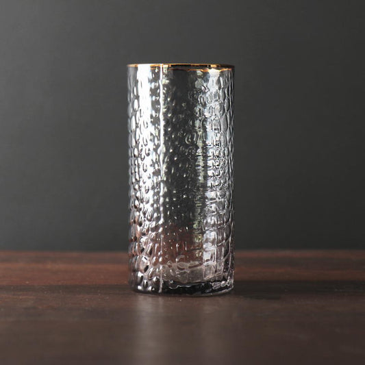 Croc Highball with Gold Rim Set of 4 (Smoke Grey)