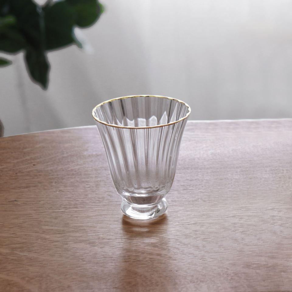 Audrey Stemless All Purpose with Gold Rim Set of 4 (Clear and Gold)