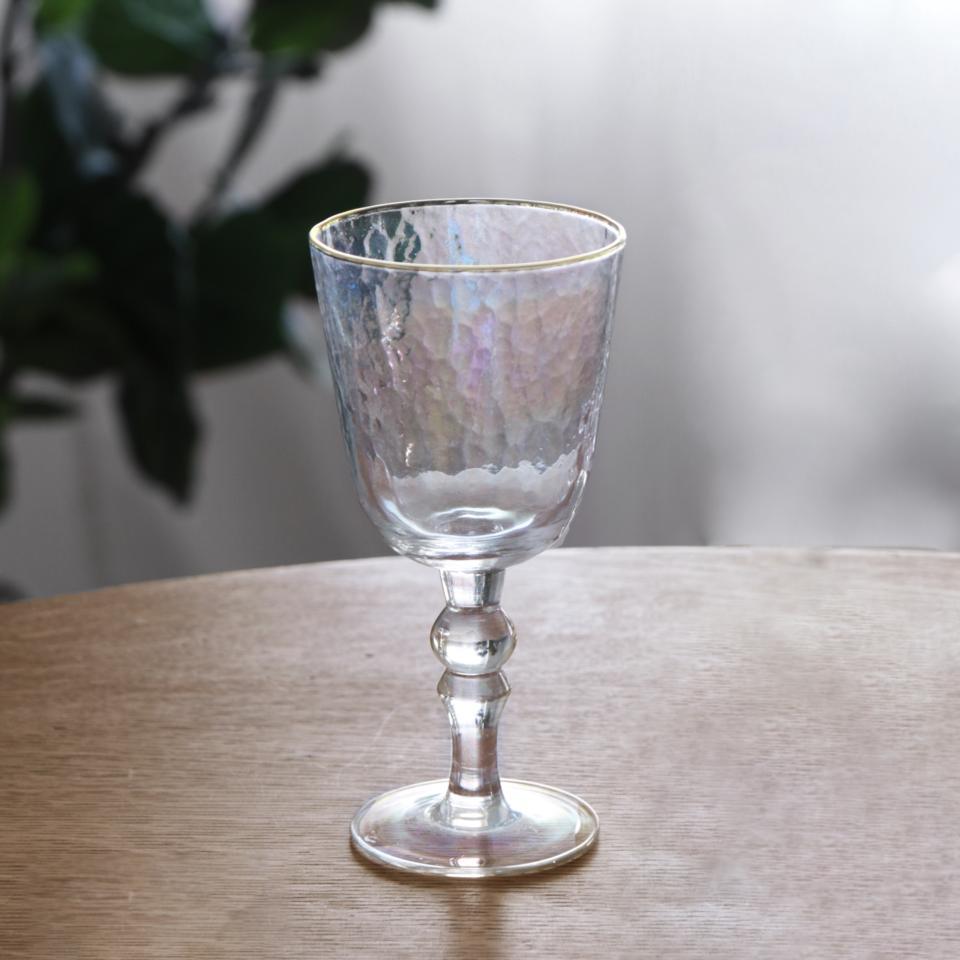 Mother of Pearl All Purpose with Gold Rim Set of 4 (Clear and Gold)