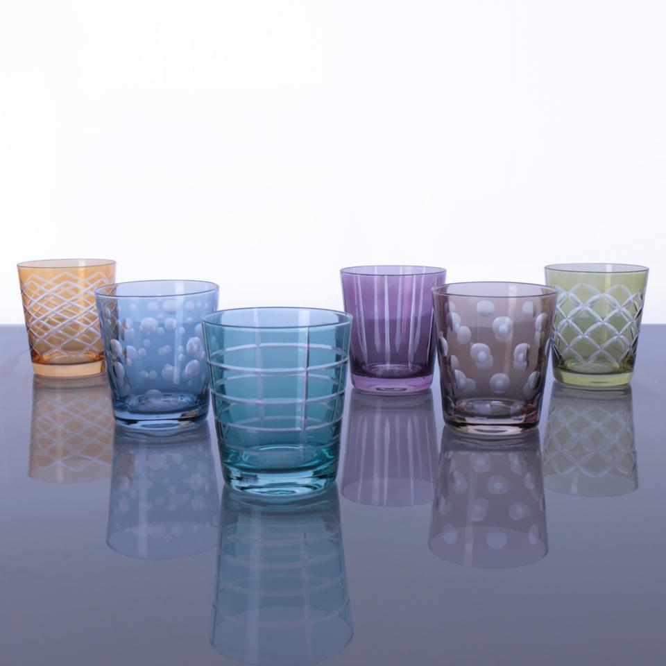 Carved Double Old Fashioned Set of 6 (Multi)