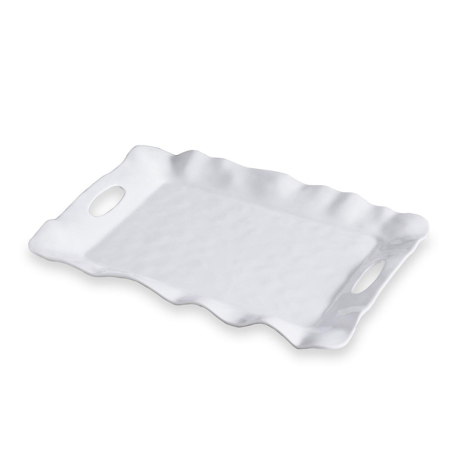 Havana Rectangular Tray with Handles (White)