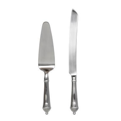 Berry & Thread Cake Knife and Server Set/2pc - Bright Satin