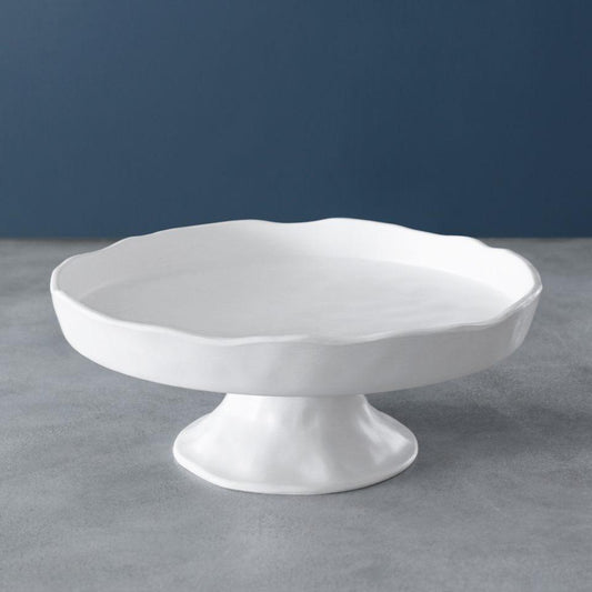 Nube Round Pedestal Cake Plate (White)