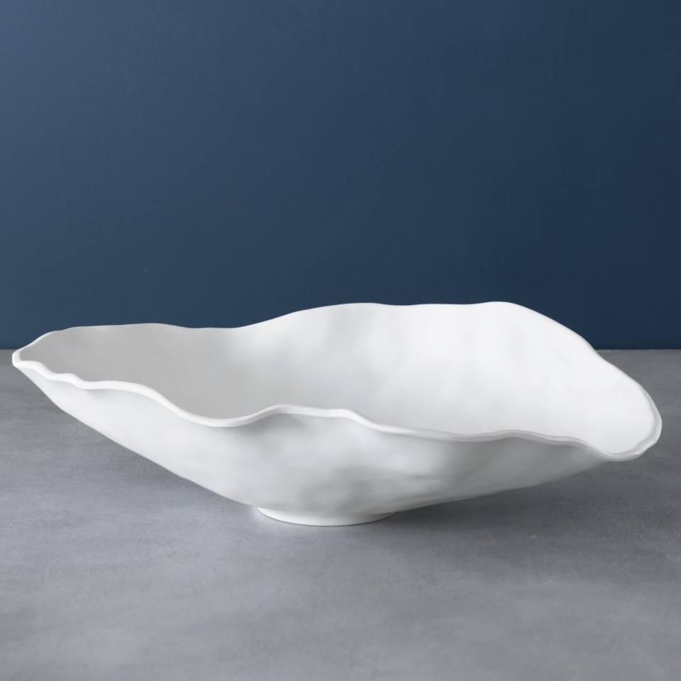 Nube Large Oval Bowl (White)