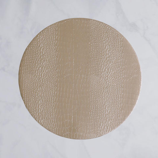 Croc Reversible 16" Round Placemats Set of 4 (Silver and Gold)