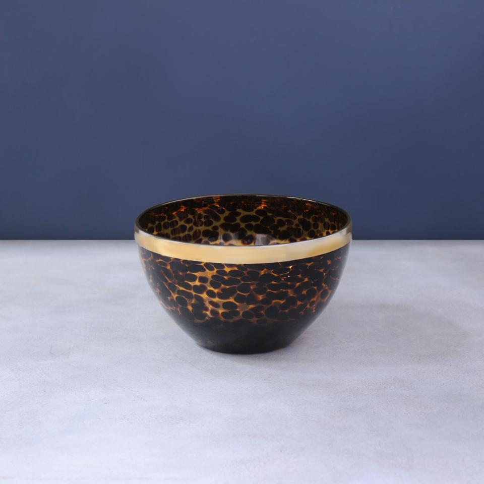 Tortoise and Gold 8" Bowl