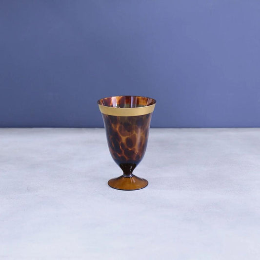 Tortoise and Gold Wine Set of 4