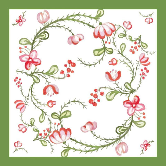 Norelle Napkins 20 x 20 Set of 4 (Green and Red Floral)