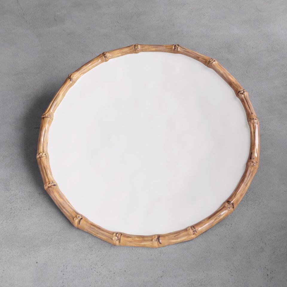 Bamboo 13" Charger (White and Natural)