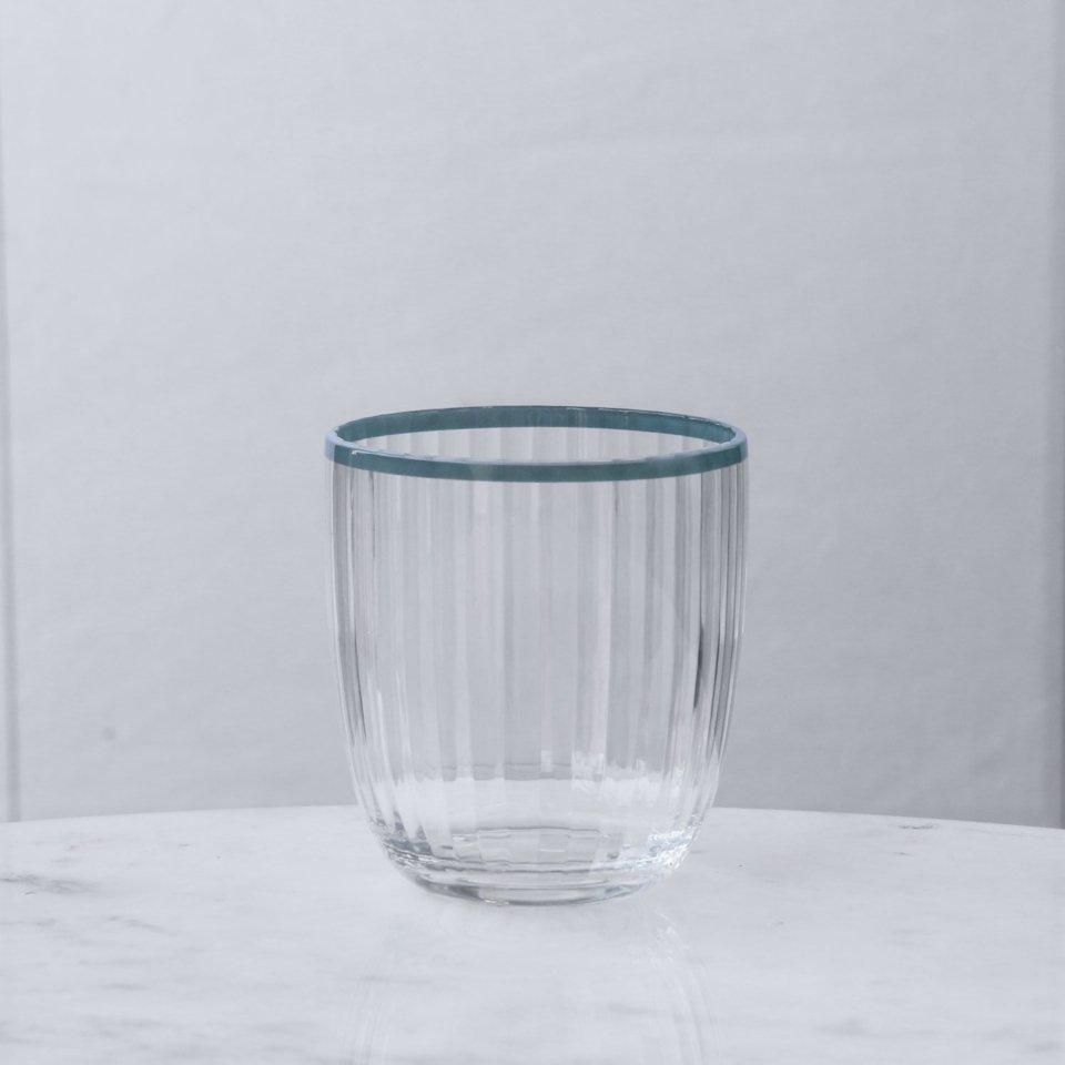Acrylic Double Old Fashioned Set of 4 (Clear and Blue)