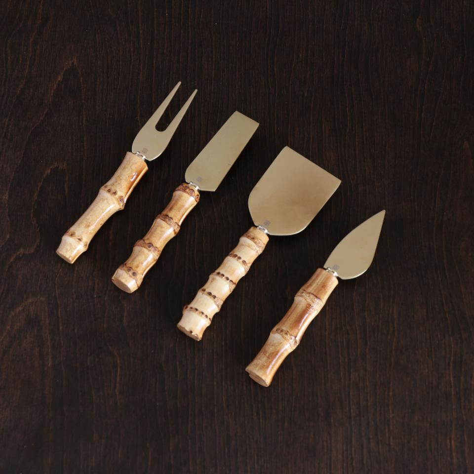 Bamboo Cheese Set of 4 (Gold and Natural)