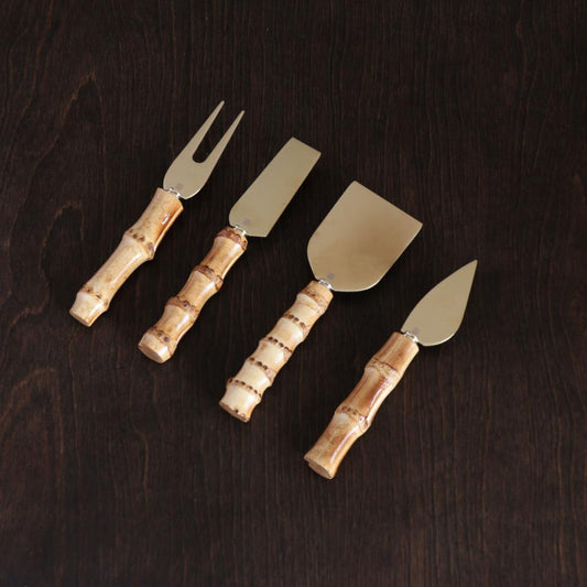 Bamboo Cheese Set of 4 (Gold and Natural)
