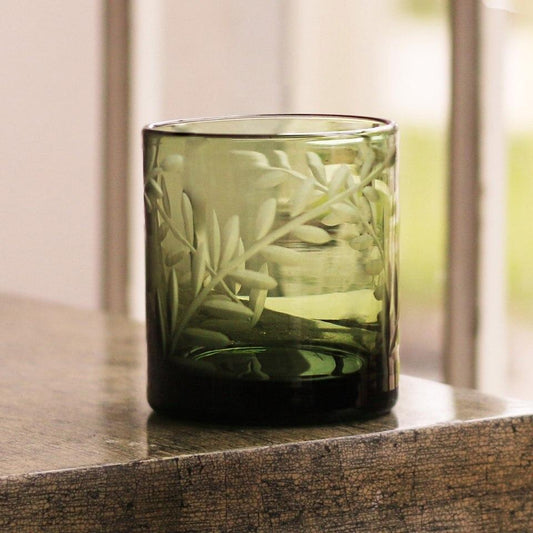 Fern Double Old Fashioned Set of 4 (Dark Green)