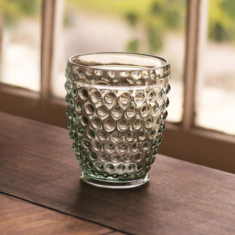 Hobnail Double Old Fashioned Set of 4 (Moss Green)
