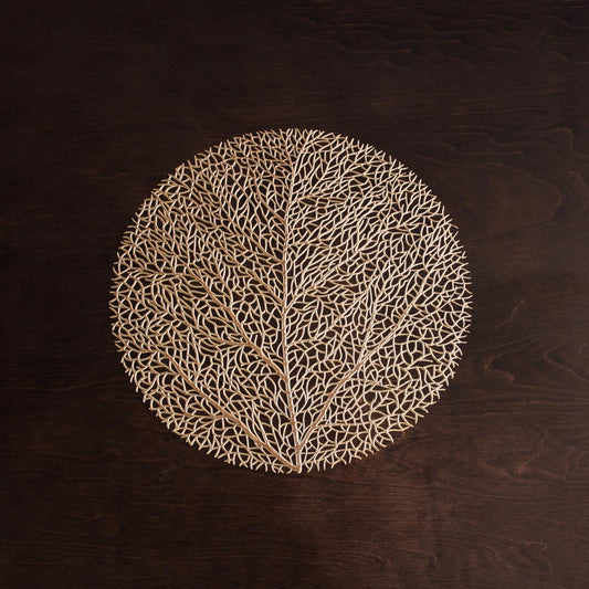 Coral 15" Round Placemats Set of 4 (Gold)